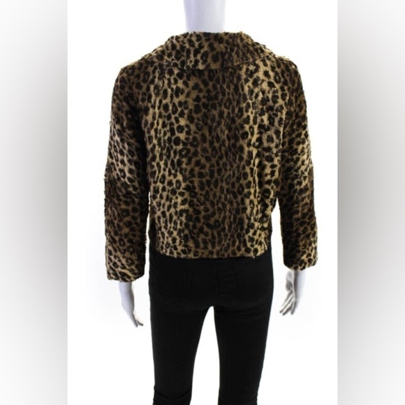 🆕 What Comes Around Goes Around Womens Anmal Print cropped Jacket Brown small - Picture 4 of 8